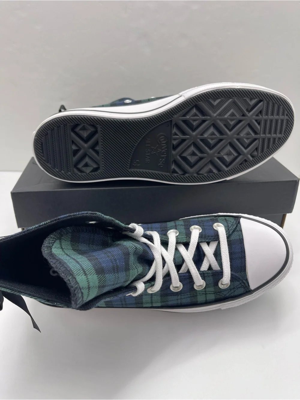 Converse A13879C CTAS LIFT HI NAVY/BLACK/WHITE Platform Sneakers Plaid